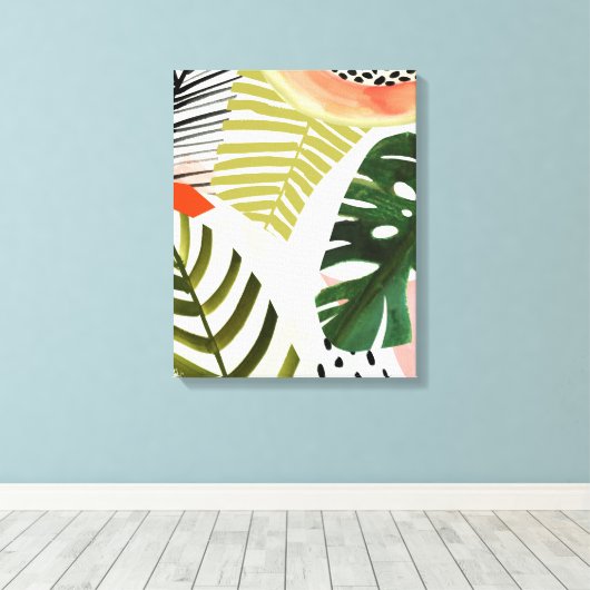 Oerwoud Beat Tropical Greenery Canvas Afdruk (Insitu (Houten vloer))