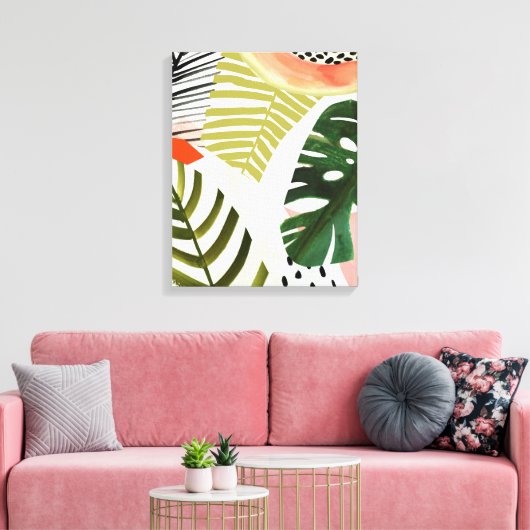 Oerwoud Beat Tropical Greenery Canvas Afdruk (Insitu (Woonkamer))