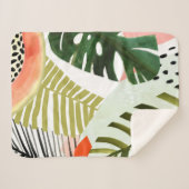 Oerwoud Beat Tropical Greenery Sherpa Deken (Voorkant (horizontaal))