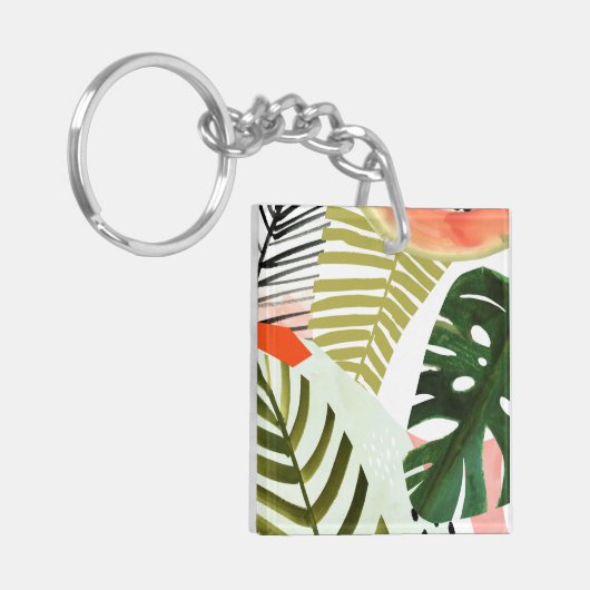 Oerwoud Beat Tropical Greenery Sleutelhanger (Voorkant Links)