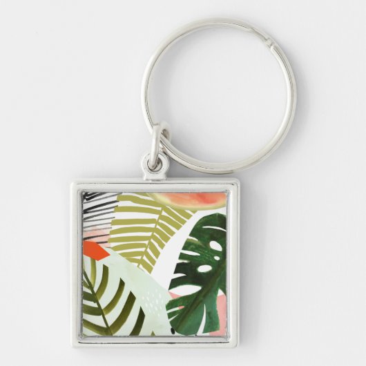 Oerwoud Beat Tropical Greenery Sleutelhanger (Voorkant)