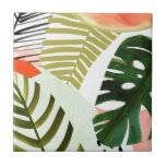Oerwoud Beat Tropical Greenery Tegeltje<br><div class="desc">Dit Oerwoud Beat ontwerp toont verschillende tropische groen in diverse kleuren, vormen, en grootte. | 133075 GG</div>