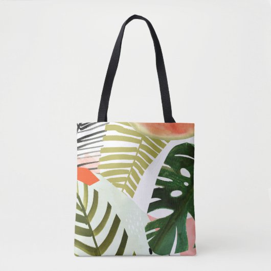 Oerwoud Beat Tropical Greenery Tote Bag (Voorkant)