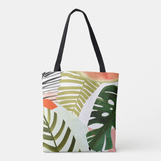 Oerwoud Beat Tropical Greenery Tote Bag (Achterkant)