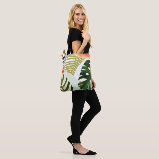 Oerwoud Beat Tropical Greenery Tote Bag (Op model)