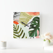 Oerwoud Beat Tropical Greenery Vierkante Klok (Huis)