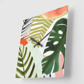 Oerwoud Beat Tropical Greenery Vierkante Klok (Hoek)