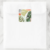 Oerwoud Beat Tropical Greenery Vierkante Sticker (Tas)