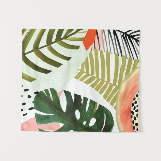 Oerwoud Beat Tropical Greenery Wandkleed (Voorkant (horizontaal))