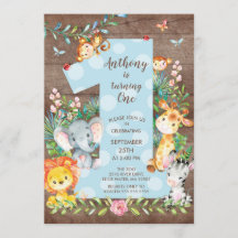 Oerwoud Big One Boys Verjaardagsuitnodiging