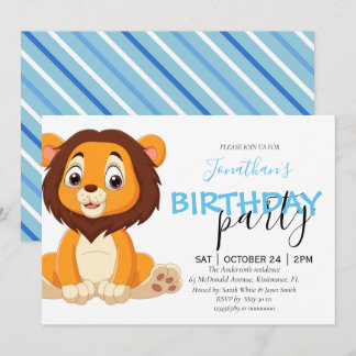 Oerwoud Birthday Boy LION Uitnodiging