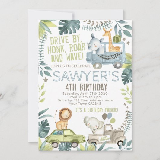 Oerwoud Birthday Parade Kaart (Voorkant)