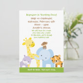 Oerwoud Birthday Party Invitation Kaart (Staand voorkant)