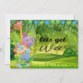 Oerwoud Birthday Party Invitation Kaart (Achterkant)