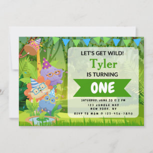 Oerwoud Birthday Party Invitation Kaart