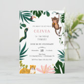 Oerwoud Birthday Party Kaart (Staand voorkant)