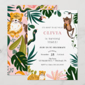 Oerwoud Birthday Party Kaart (Voorkant / Achterkant)