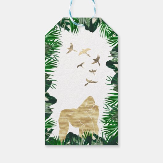 Oerwoud Birthday Safari Favor Bedankt Thema Cadeaulabel (Achterkant)