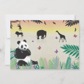 Oerwoud Birthday Safari Zoo Panda Birthday Invite Kaart (Achterkant)