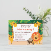 Oerwoud Birthday Uitnodiging (Staand voorkant)