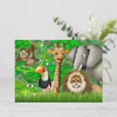 Oerwoud Birthday Uitnodiging (Staand voorkant)