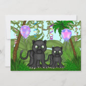 Oerwoud Black Panther Baby shower uitnodiging (Voorkant)