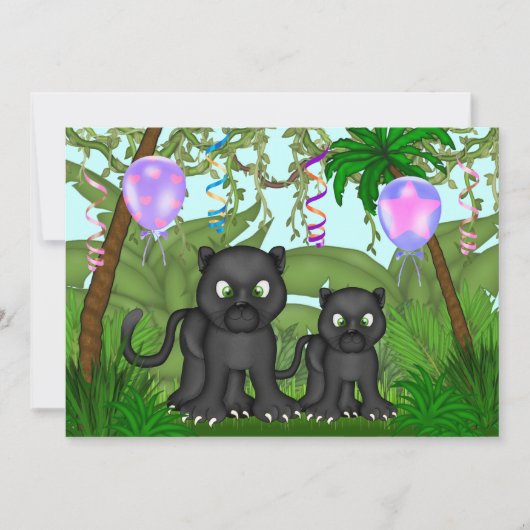 Oerwoud Black Panther Baby shower uitnodiging (Voorkant)