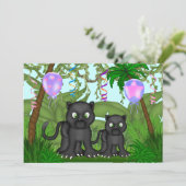 Oerwoud Black Panther Baby shower uitnodiging (Staand voorkant)