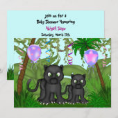 Oerwoud Black Panther Baby shower uitnodiging (Voorkant / Achterkant)