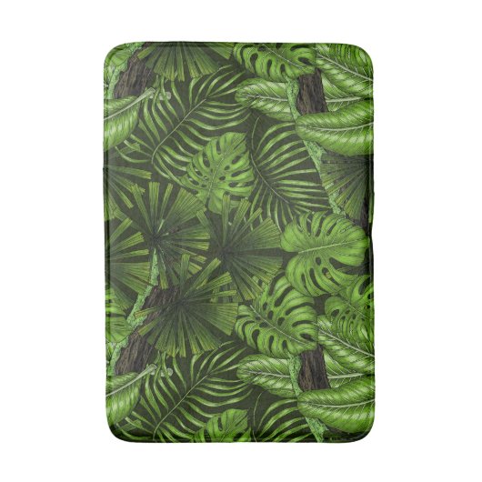 Oerwoud bladeren badmat (Voorkant Verticaal)