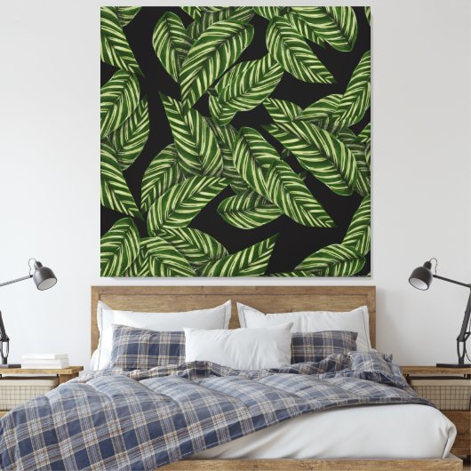 oerwoud bladeren omwikkeld canvas (Insitu (Slaapkamer))