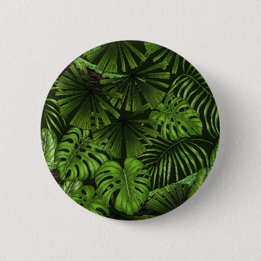 Oerwoud bladeren ronde button 5,7 cm (Voorkant)