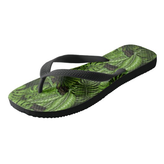 Oerwoud bladeren teenslippers (Schuin)