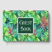 Oerwoud Bladpatroon Real folie Collage Gastenboek (Voorkant)