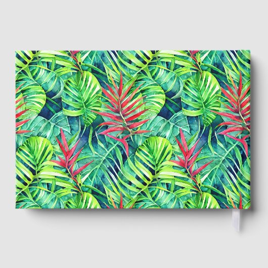 Oerwoud Bladpatroon Real folie Collage Gastenboek (Achterkant)