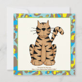 Oerwoud blauw, gele safari kinderen verjaardagsfee kaart (Achterkant)