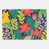 Oerwoud bloemblaadjes patroon inpakpapier vel (Voorkant 3)