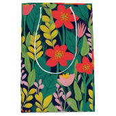 Oerwoud bloemblaadjes patroon medium cadeauzakje (Voorkant)