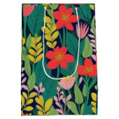 Oerwoud bloemblaadjes patroon medium cadeauzakje (Achterkant)