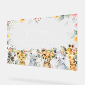 Oerwoud, Bloemen, Baby shower Welkom Acryl Bord (Hoek)