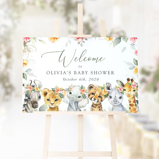 Oerwoud, Bloemen, Baby shower Welkom Poster
