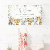 Oerwoud, Bloemen, Baby shower Welkom Spandoek (Insitu)