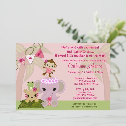 Oerwoud bloesems Babyschoenen met bloesem Kaart (Staand voorkant)