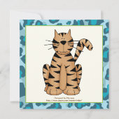 Oerwoud Blue Animals Safari Kids Verjaardagsfeest Kaart (Achterkant)