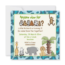 Oerwoud Blue Animals Safari Kids Verjaardagsfeest