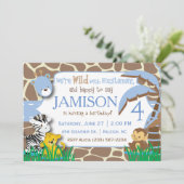 Oerwoud Blue verjaardagsuitnodiging Kaart (Staand voorkant)