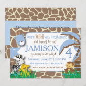 Oerwoud Blue verjaardagsuitnodiging Kaart (Voorkant / Achterkant)