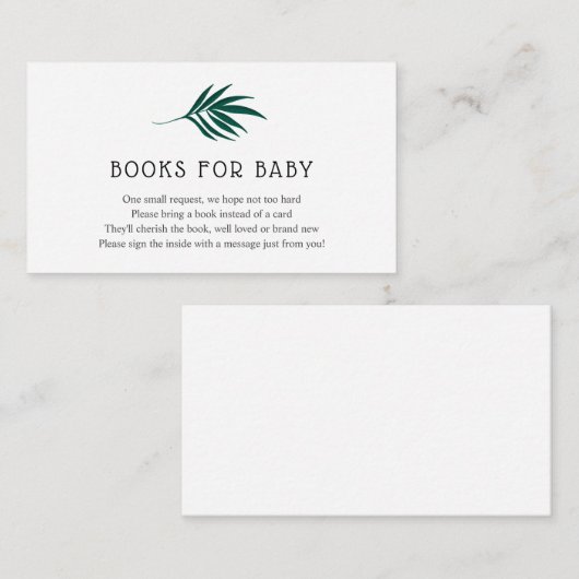 Oerwoud Boeken voor Baby-invoegkaart Informatiekaartje (Voorkant / Achterkant)