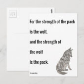 Oerwoud boekkracht van de Wolf Quote Print Briefkaart (Voorkant / Achterkant)