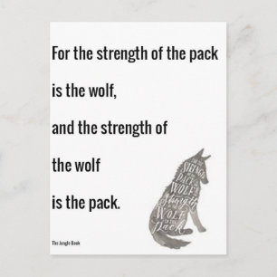 Oerwoud boekkracht van de Wolf Quote Print Briefkaart